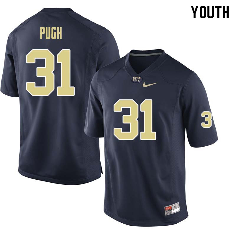 Youth #31 Kaezon Pugh Pittsburgh Panthers College Football Jerseys Sale-Navy